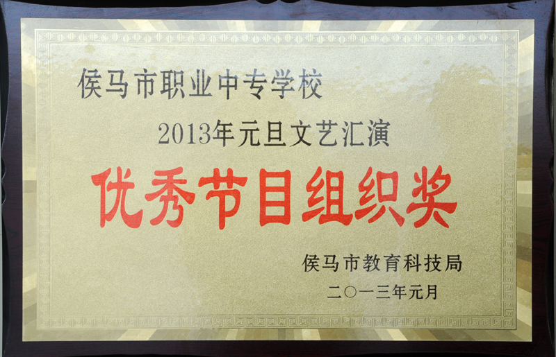 2013年優(yōu)秀節(jié)目組織獎(jiǎng)